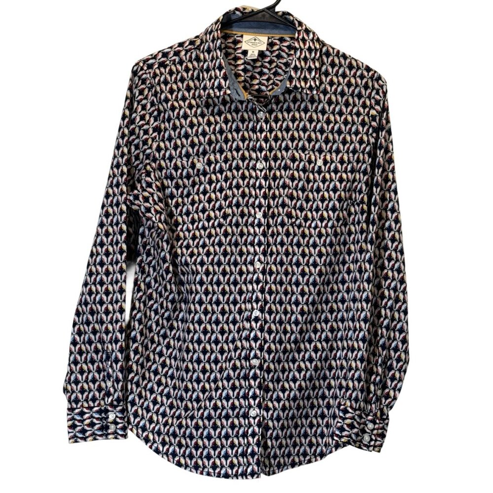 Women Black | White Bird Design Shirt Size: M
